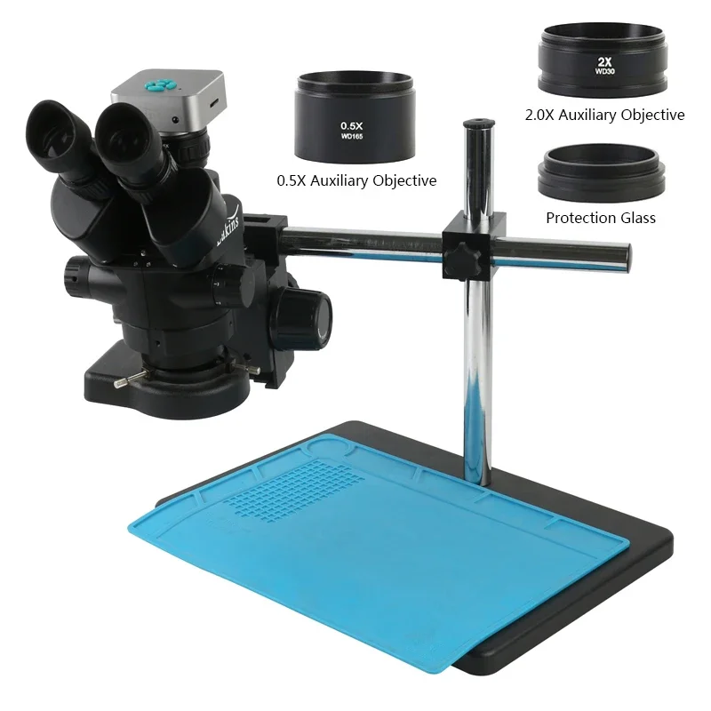 Stereo Trinocular Microscope Pcb - 줌 3.5X-90X 공초점 삼안 48MP HDMI