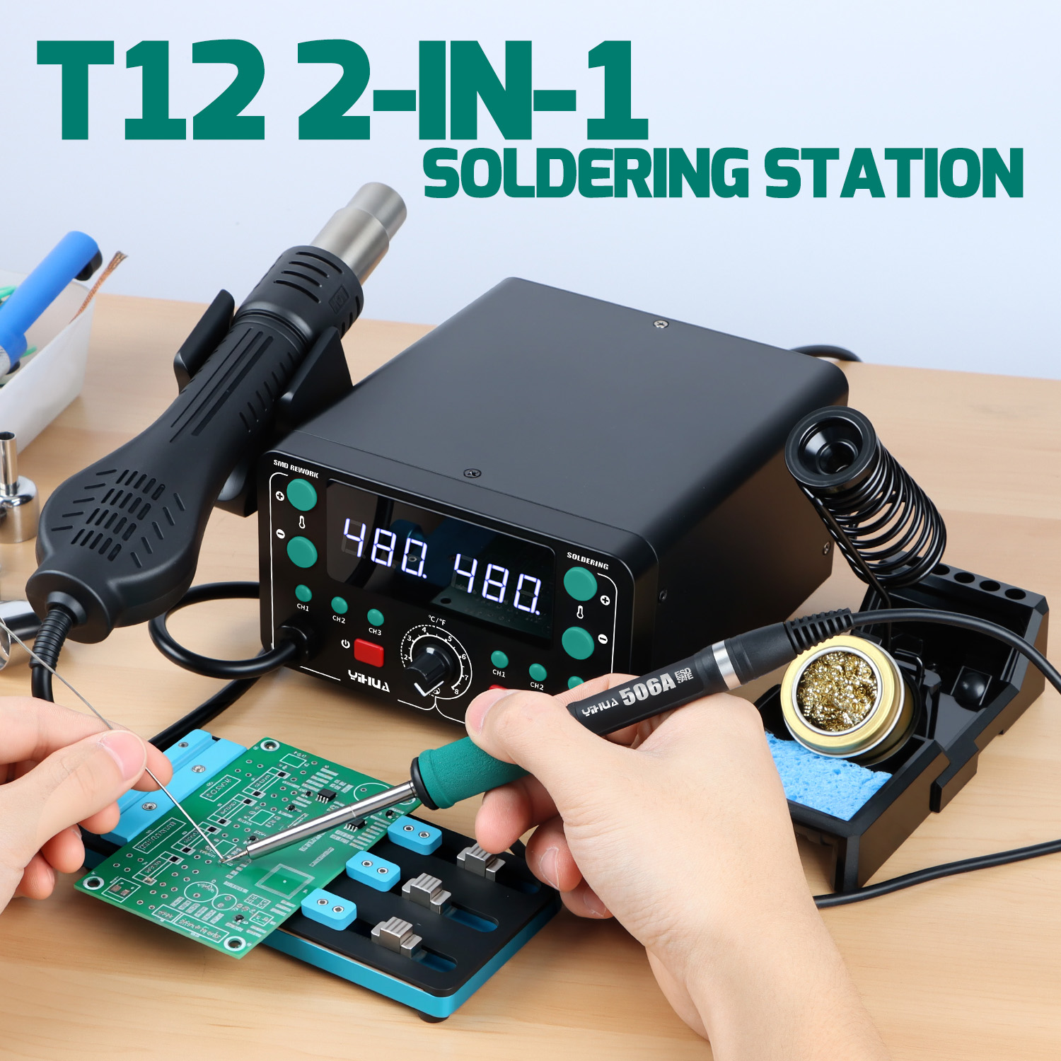 902D-IV 775W T12 납땜 인두 스테이션 열풍 - Hot Air Rework Station T12 리뷰 및 가격